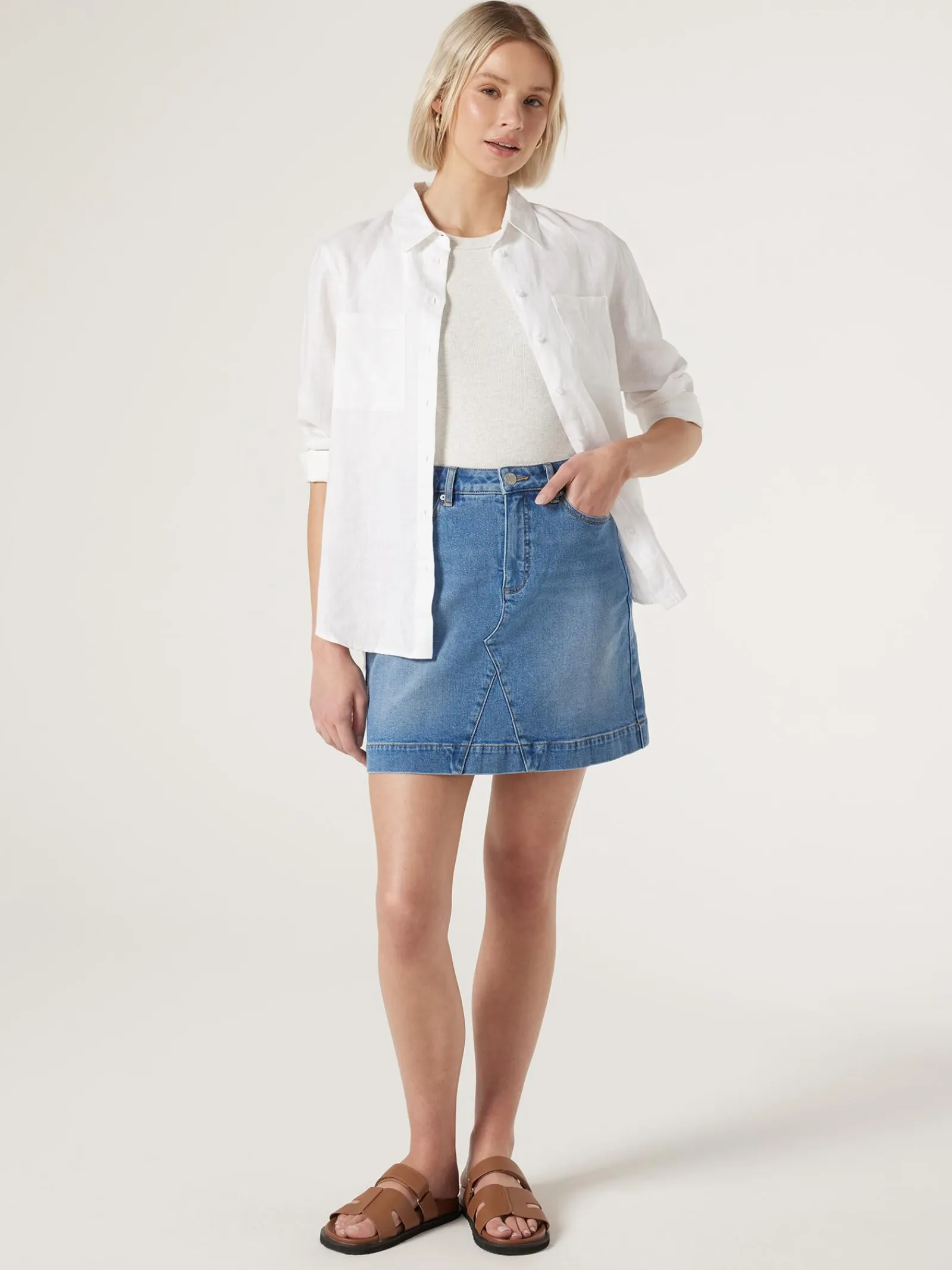 Jeanswest Aline Skirt Blue Hot