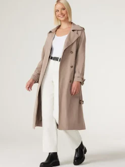 Jeanswest Amanda Relaxed Trench Coat Latte Clearance