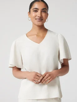Jeanswest Avery V-Neck Top Pink Outlet