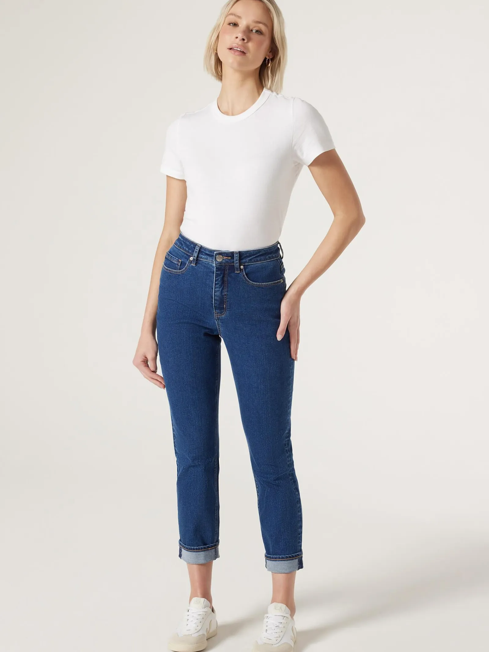 Jeanswest Brooke Tapered Crop Jeans BrightBlue Discount