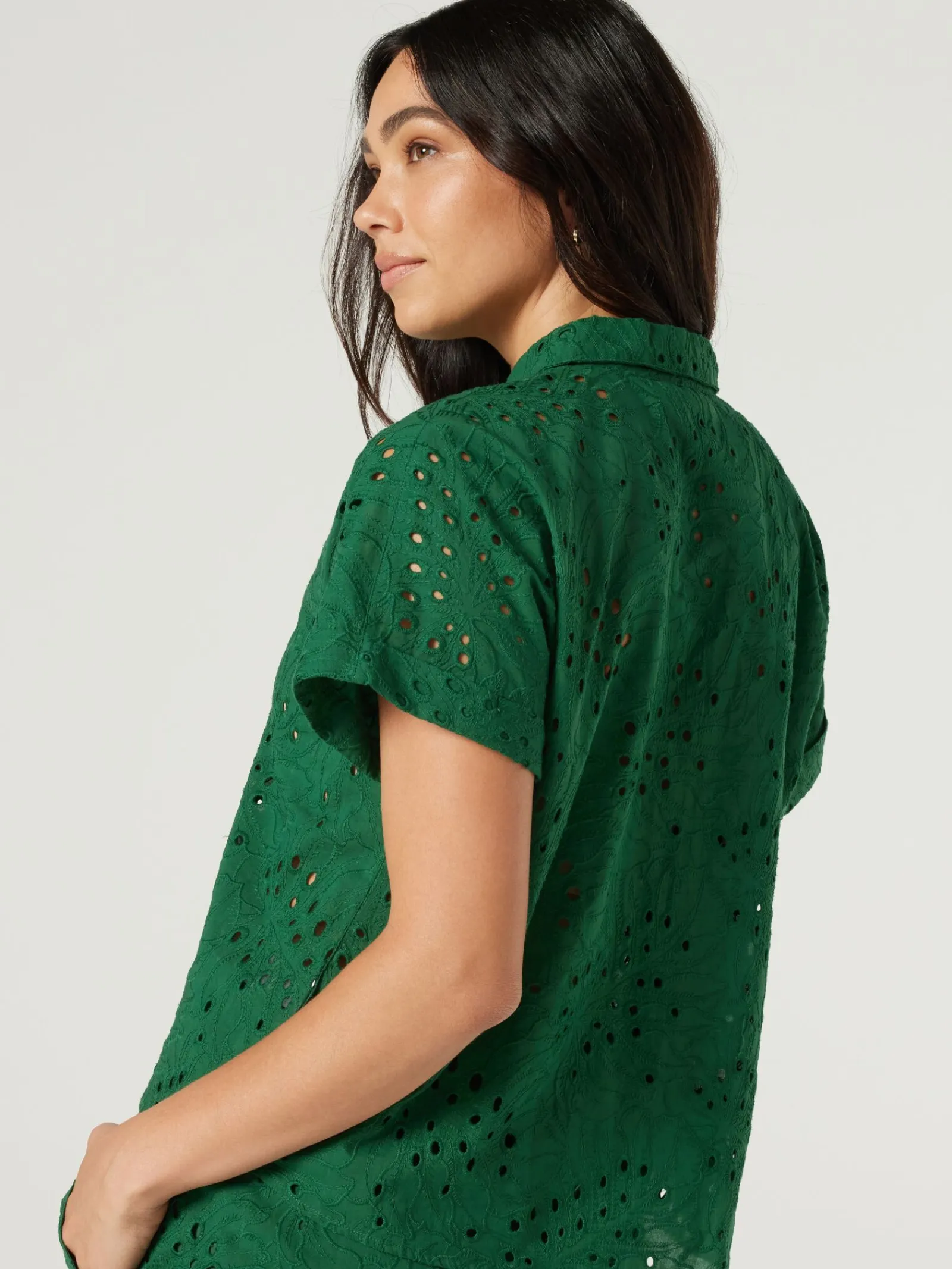 Jeanswest Cara Cutwork Shirt Green
