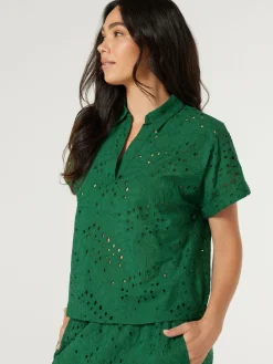 Jeanswest Cara Cutwork Shirt Green