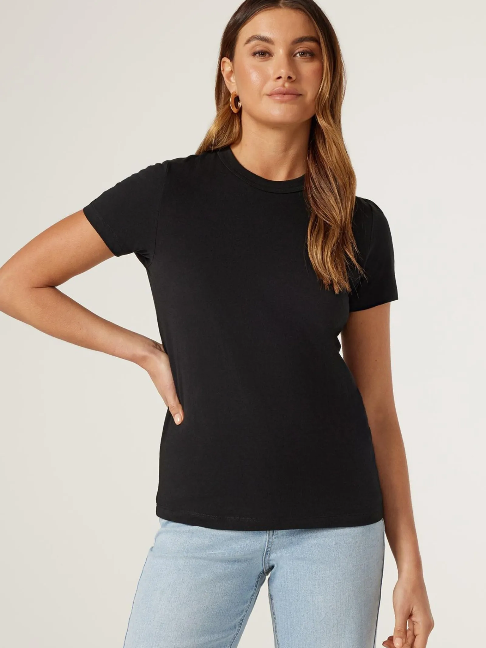 Jeanswest Classic Crew Neck Tee Black Discount