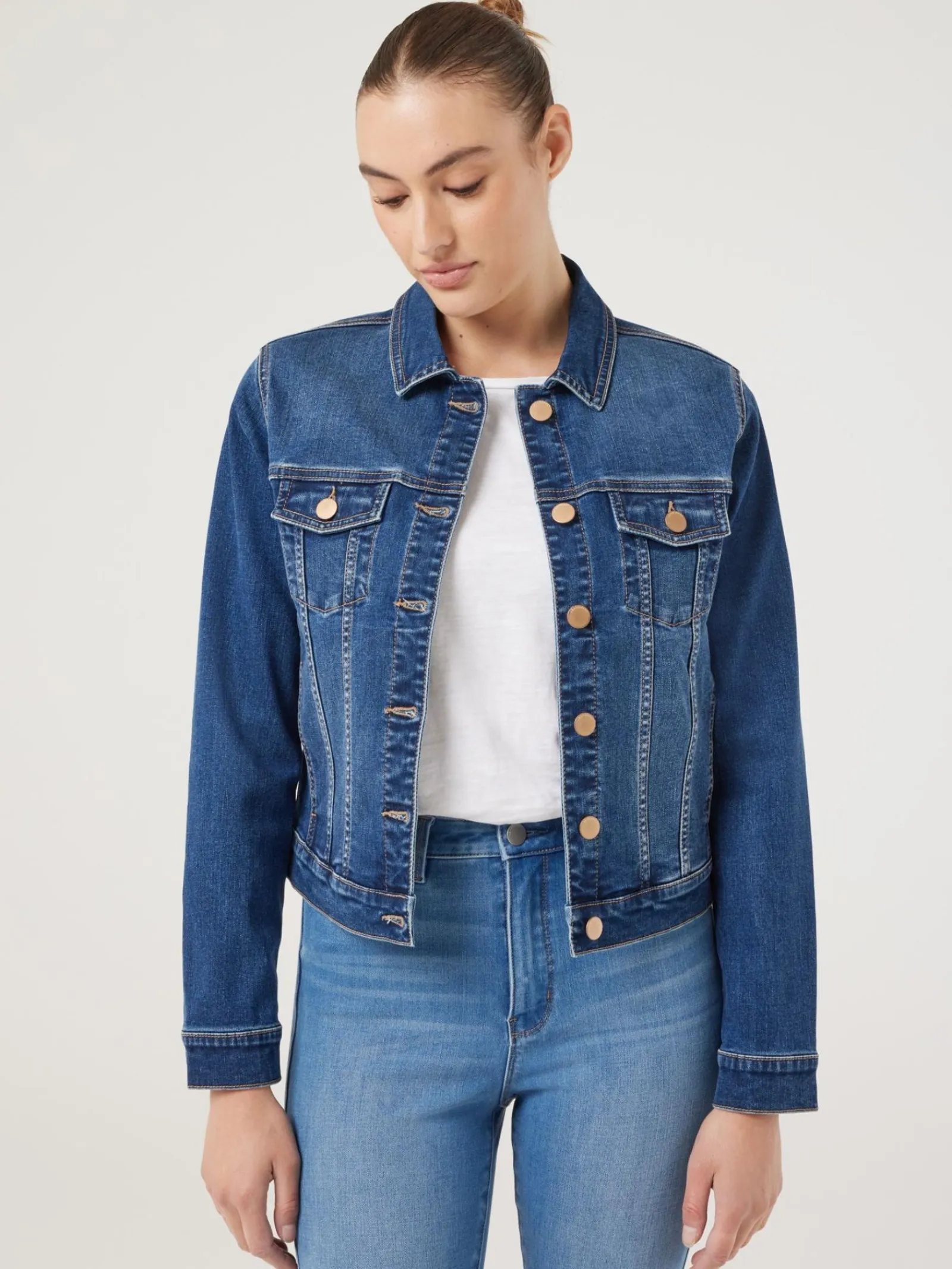 Jeanswest Classic Stretch Denim Jacket DarkVintage Hot