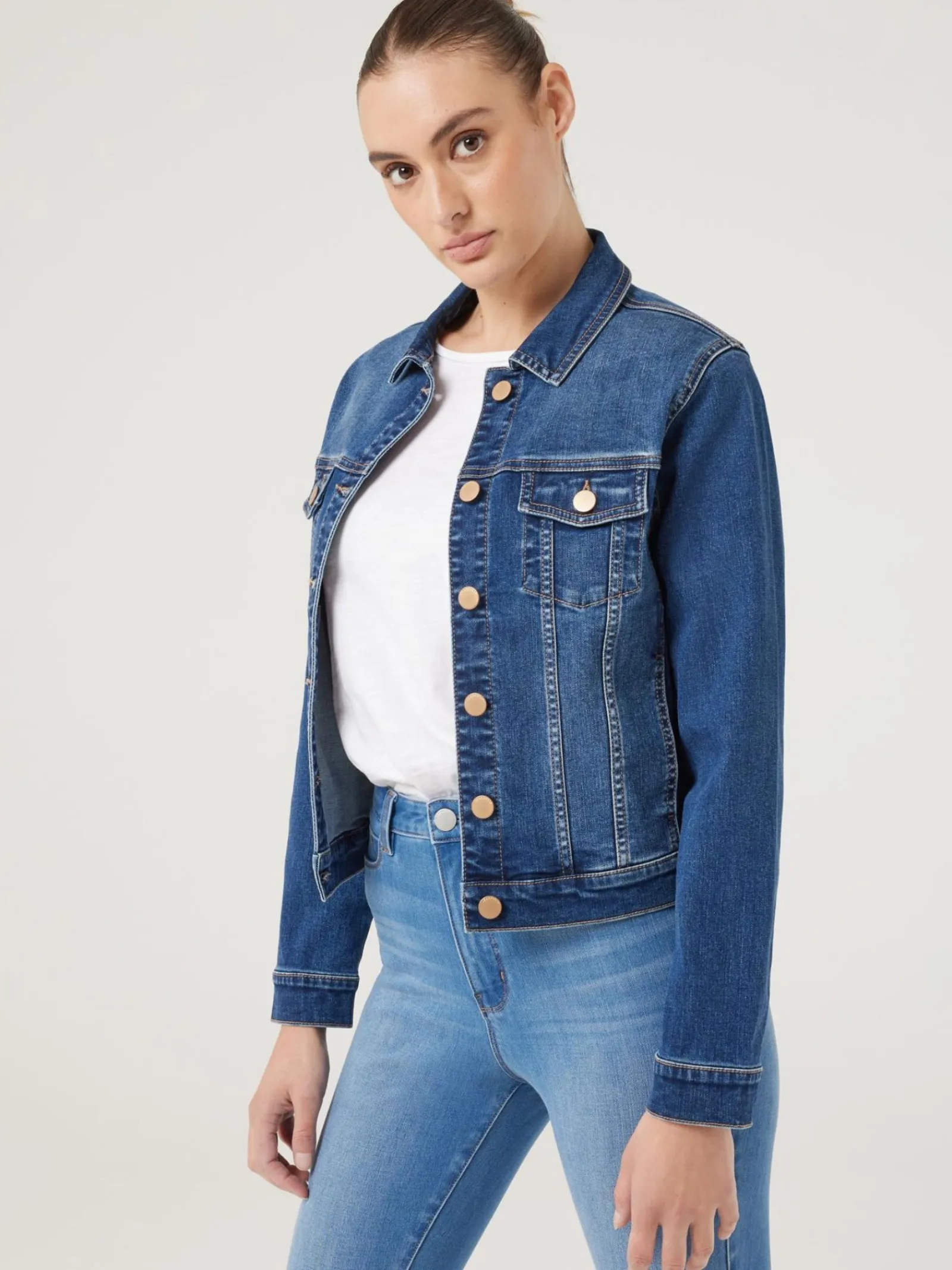 Jeanswest Classic Stretch Denim Jacket DarkVintage Hot