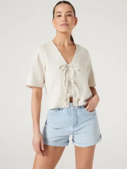Jeanswest Demi Tie Front Top Sand Best
