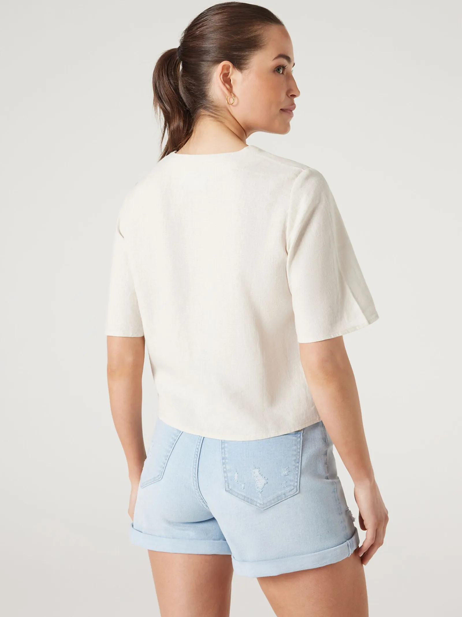 Jeanswest Demi Tie Front Top Sand Best