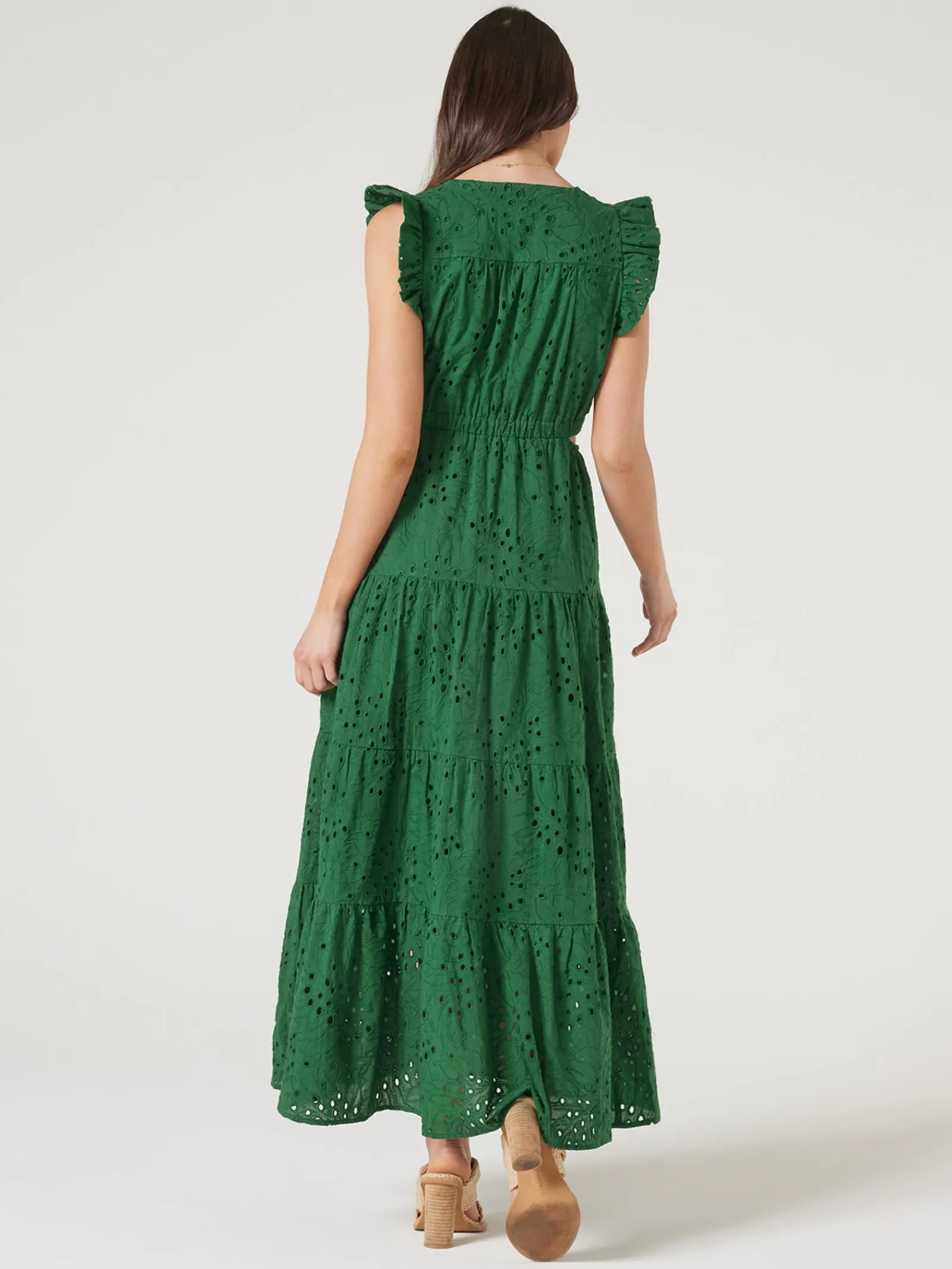 Jeanswest Emma Cut Out Maxi Dress Green Hot