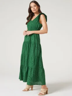Jeanswest Emma Cut Out Maxi Dress Green Hot