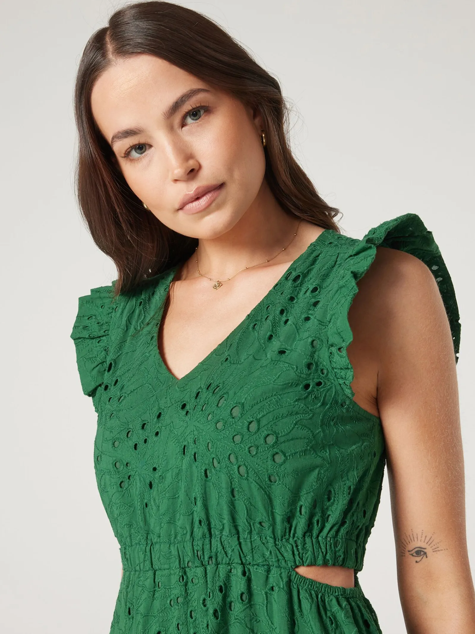 Jeanswest Emma Cut Out Maxi Dress Green Hot