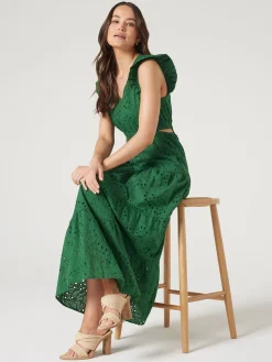 Jeanswest Emma Cut Out Maxi Dress Green Hot