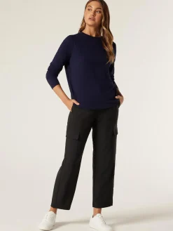 Jeanswest Essential Long Sleeve Crew Neck Black New