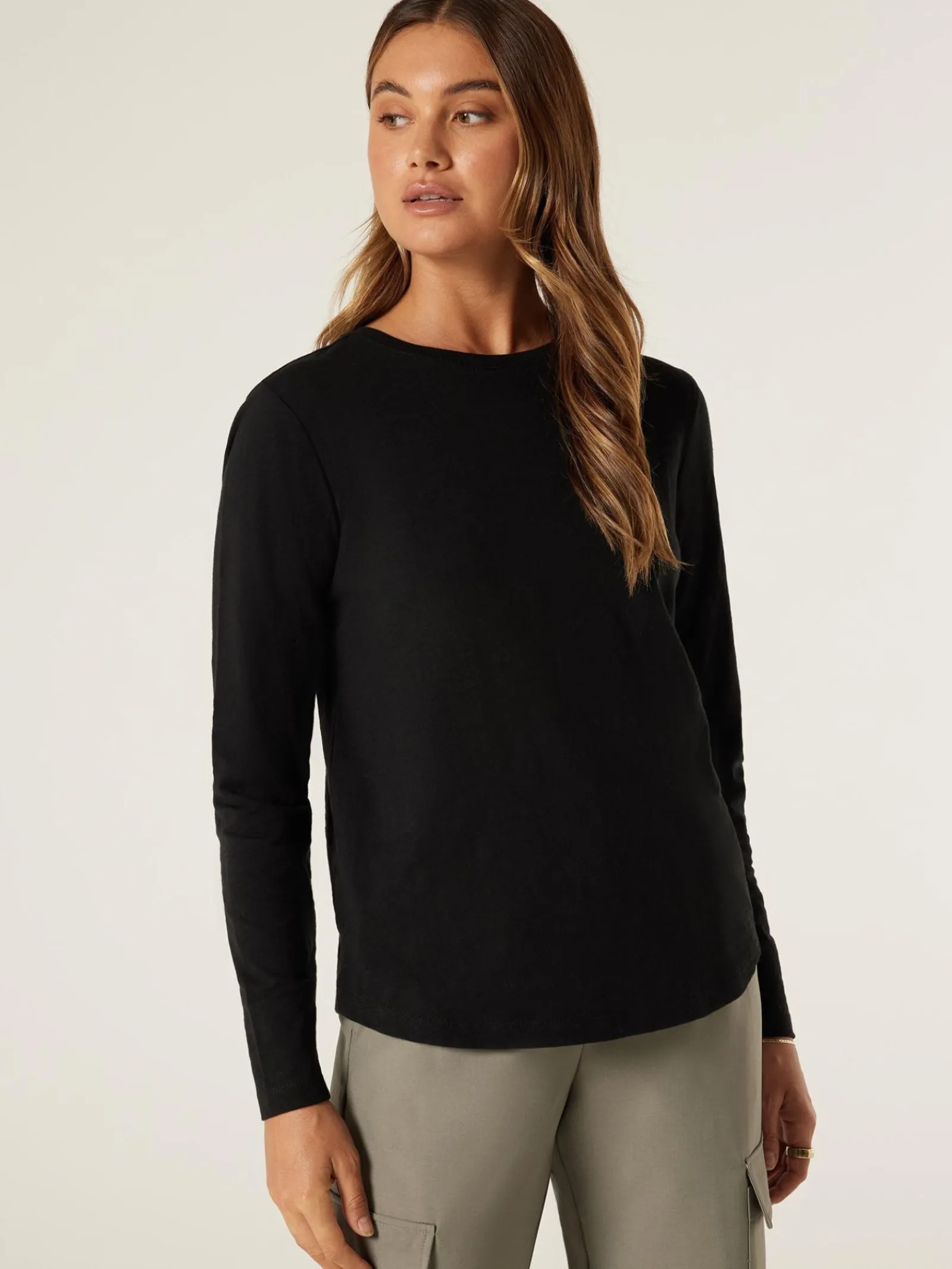 Jeanswest Essential Long Sleeve Crew Neck Black Discount