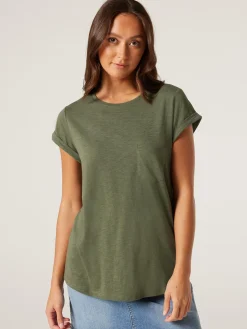 Jeanswest Essential Slub Pocket Tee Black Clearance