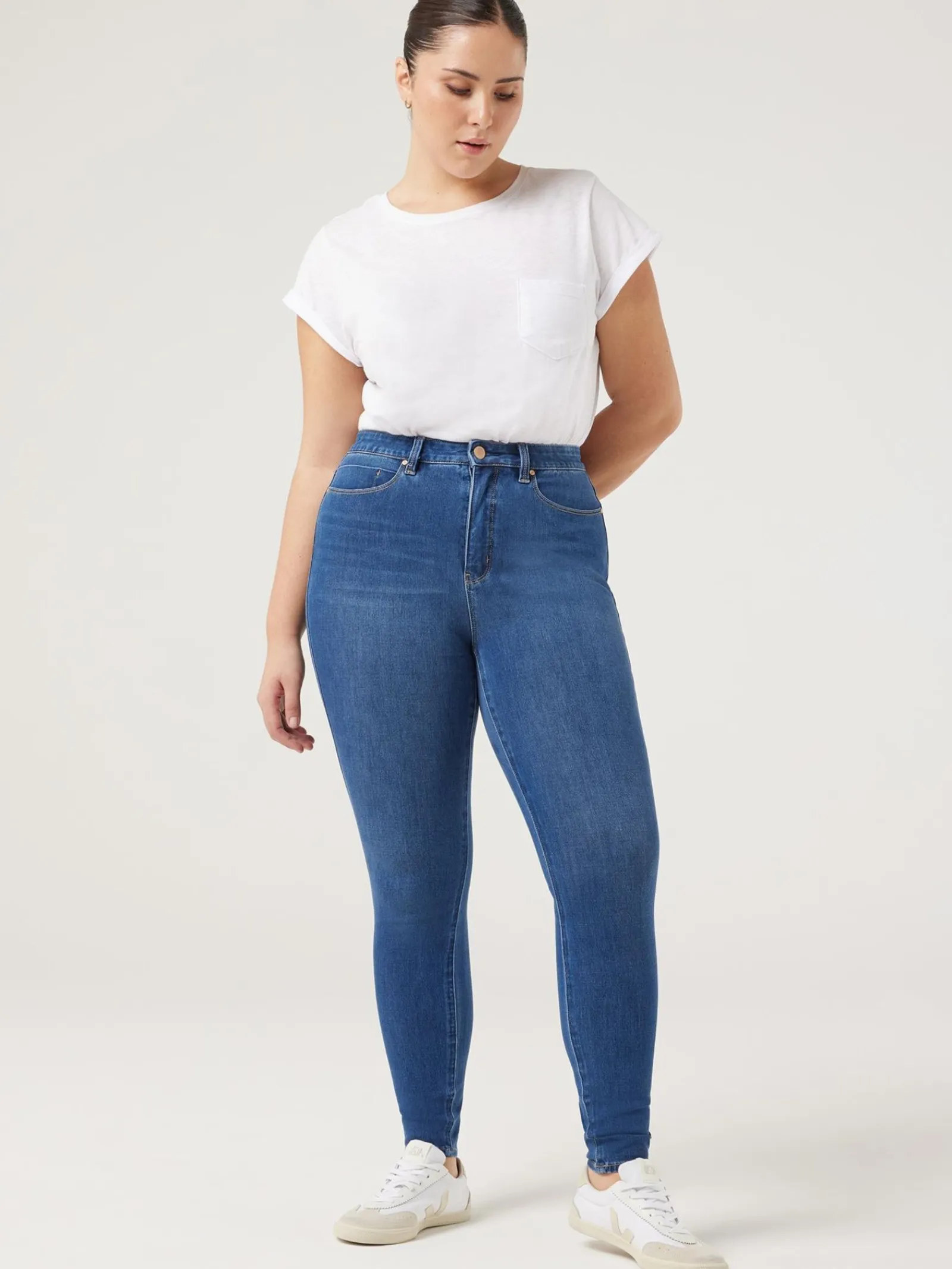 Jeanswest Freeform Curve Skinny Jeans MidIndigo Clearance