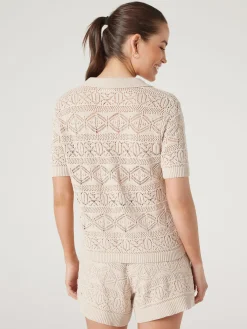 Jeanswest Halcyon Crochet Shirt Sand Clearance