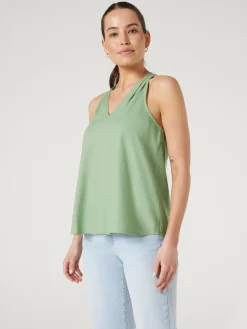 Jeanswest Helena V-Neck Top Green Sale