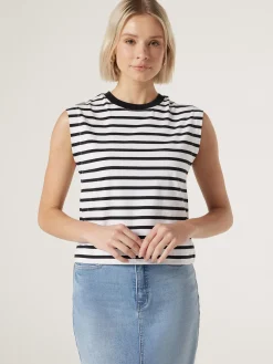 Jeanswest Jai Tank BlackStripe Hot
