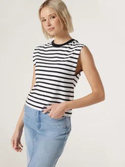 Jeanswest Jai Tank BlackStripe Hot