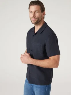 Jeanswest Jimmy Relaxed Resort Shirt Navy New