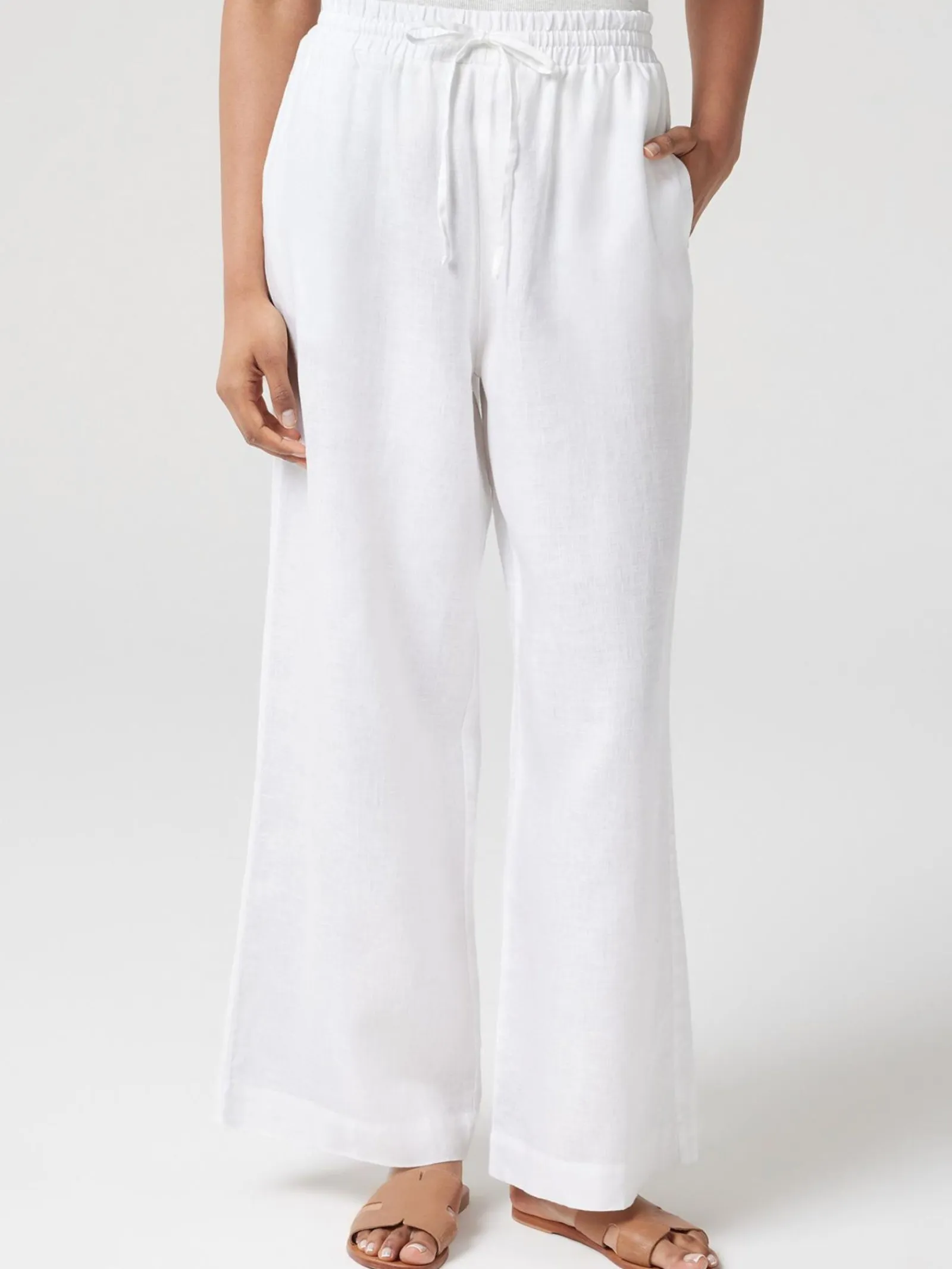 Jeanswest J-Luxe Classic Linen Pant Brown New