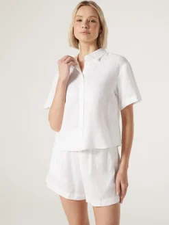 Jeanswest J-Luxe Classic Linen Relaxed Shirt Black Sale