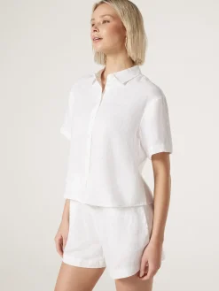 Jeanswest J-Luxe Classic Linen Relaxed Shirt Black Sale