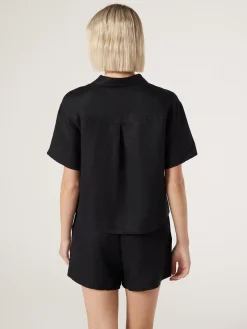 Jeanswest J-Luxe Classic Linen Relaxed Shirt Black Discount