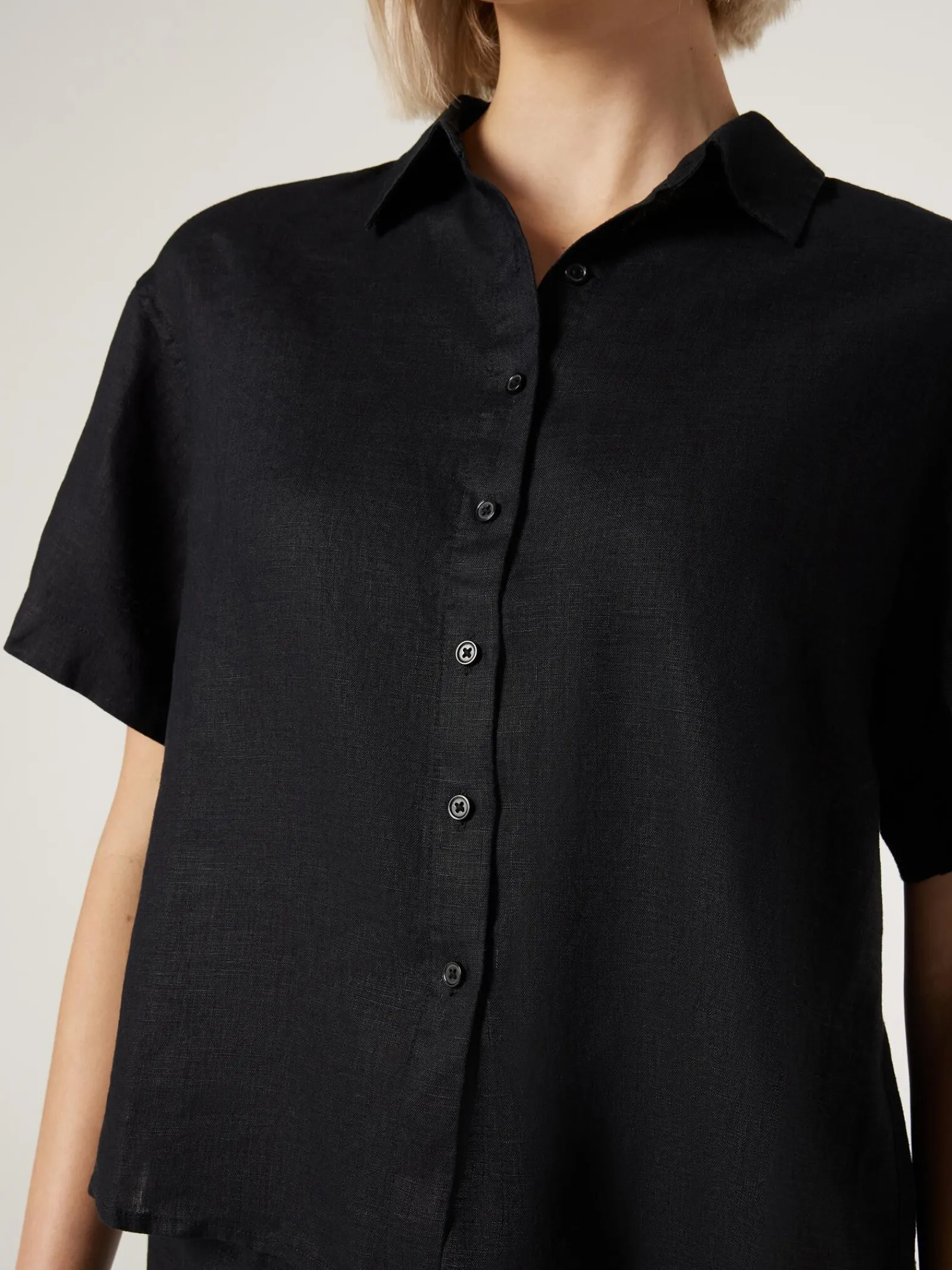 Jeanswest J-Luxe Classic Linen Relaxed Shirt Black Discount