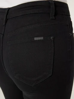 Jeanswest Kara Mid Waist Skinny Capri Black Outlet