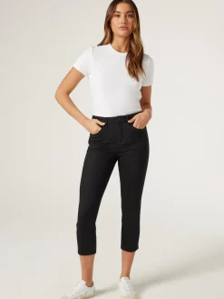 Jeanswest Kara Mid Waist Skinny Capri Black Outlet