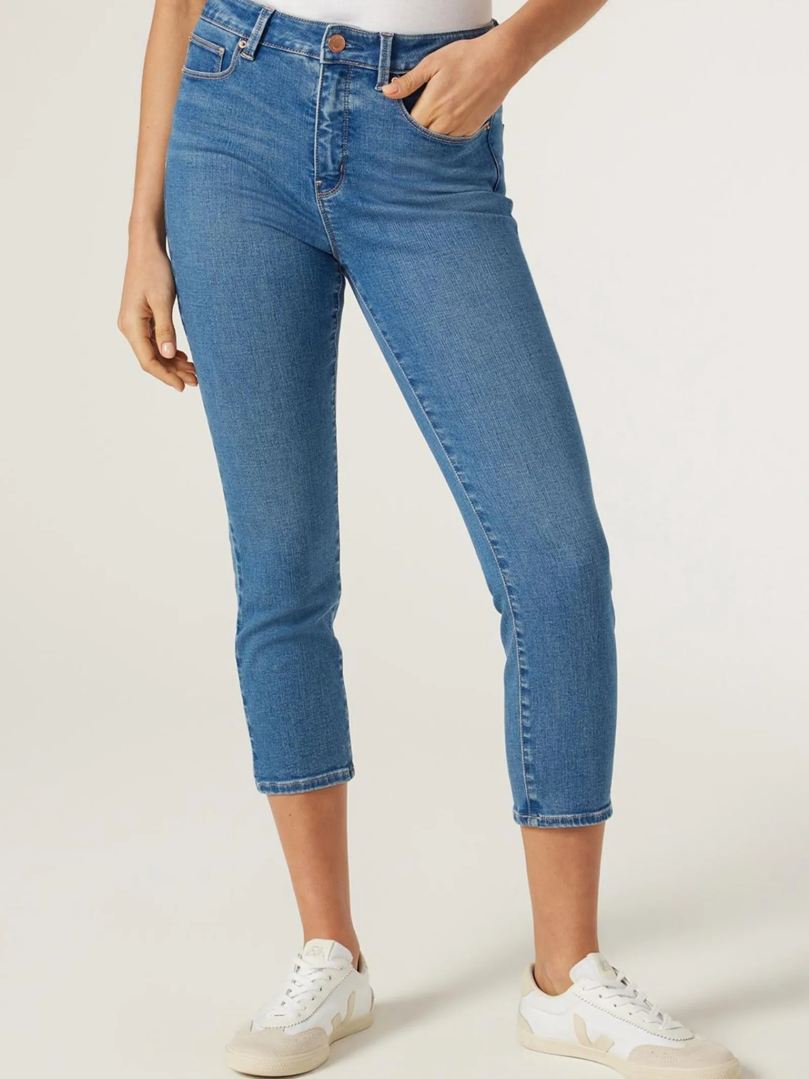 Jeanswest Kara Mid Waisted Skinny Capri BrightVintage New