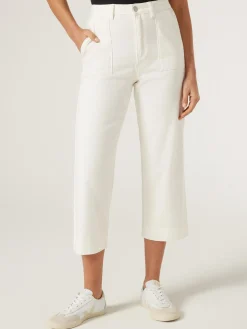 Jeanswest Kelsey Utility Relaxed Capri OffWhite Hot