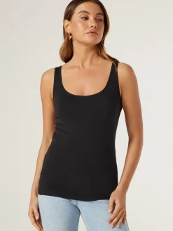 Jeanswest Lola Cotton Basic Tank Black Outlet