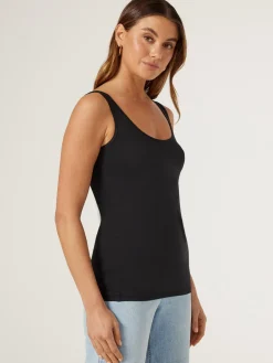 Jeanswest Lola Cotton Basic Tank Black Outlet