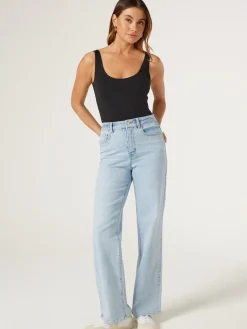 Jeanswest Lola Cotton Basic Tank Black Outlet