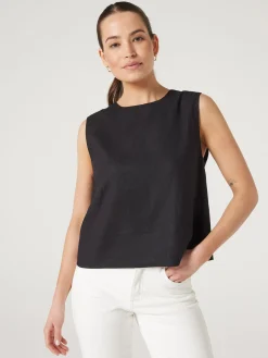 Jeanswest Maddy Linen Tank Black Discount