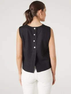 Jeanswest Maddy Linen Tank Black Discount