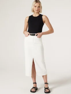 Jeanswest Missy Denim Midi Skirt White Sale