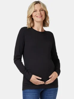 Jeanswest Natalie Basic Long Slv Top Black New