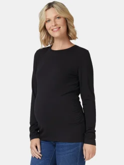 Jeanswest Natalie Basic Long Slv Top Black New