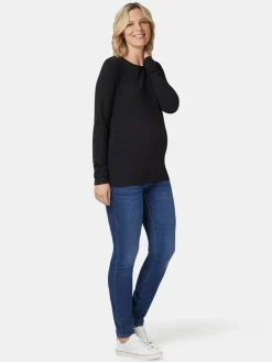 Jeanswest Natalie Basic Long Slv Top Black New