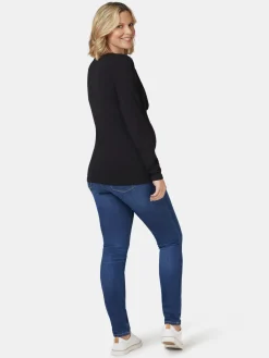 Jeanswest Natalie Basic Long Slv Top Black New
