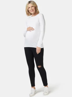 Jeanswest Natalie Basic Long Slv Top Black Outlet