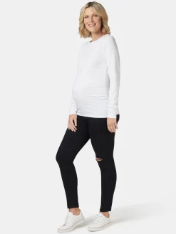 Jeanswest Natalie Basic Long Slv Top Black Outlet
