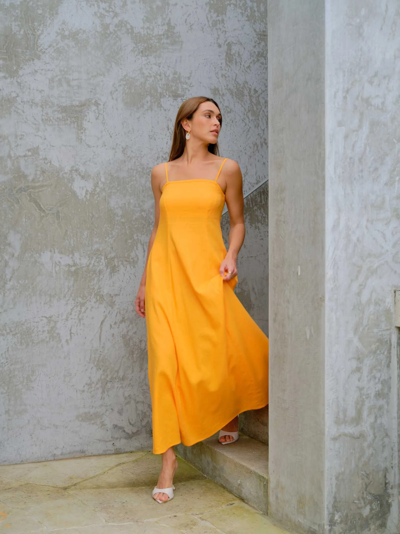 Jeanswest Nellie Fit and Flare Dress Orange Sale