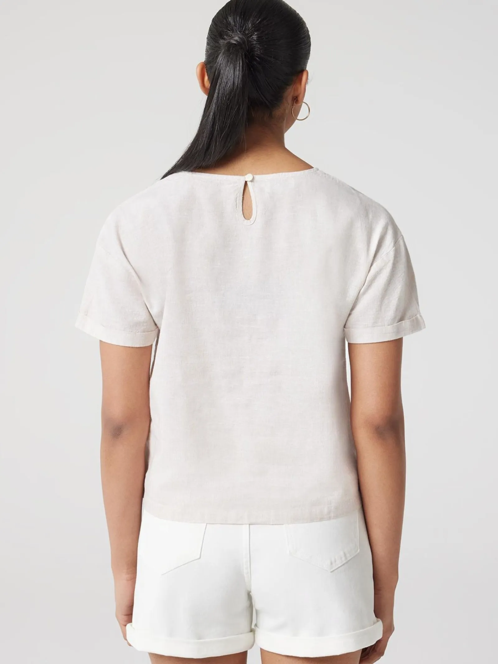 Jeanswest Nina Linen Tee White Clearance