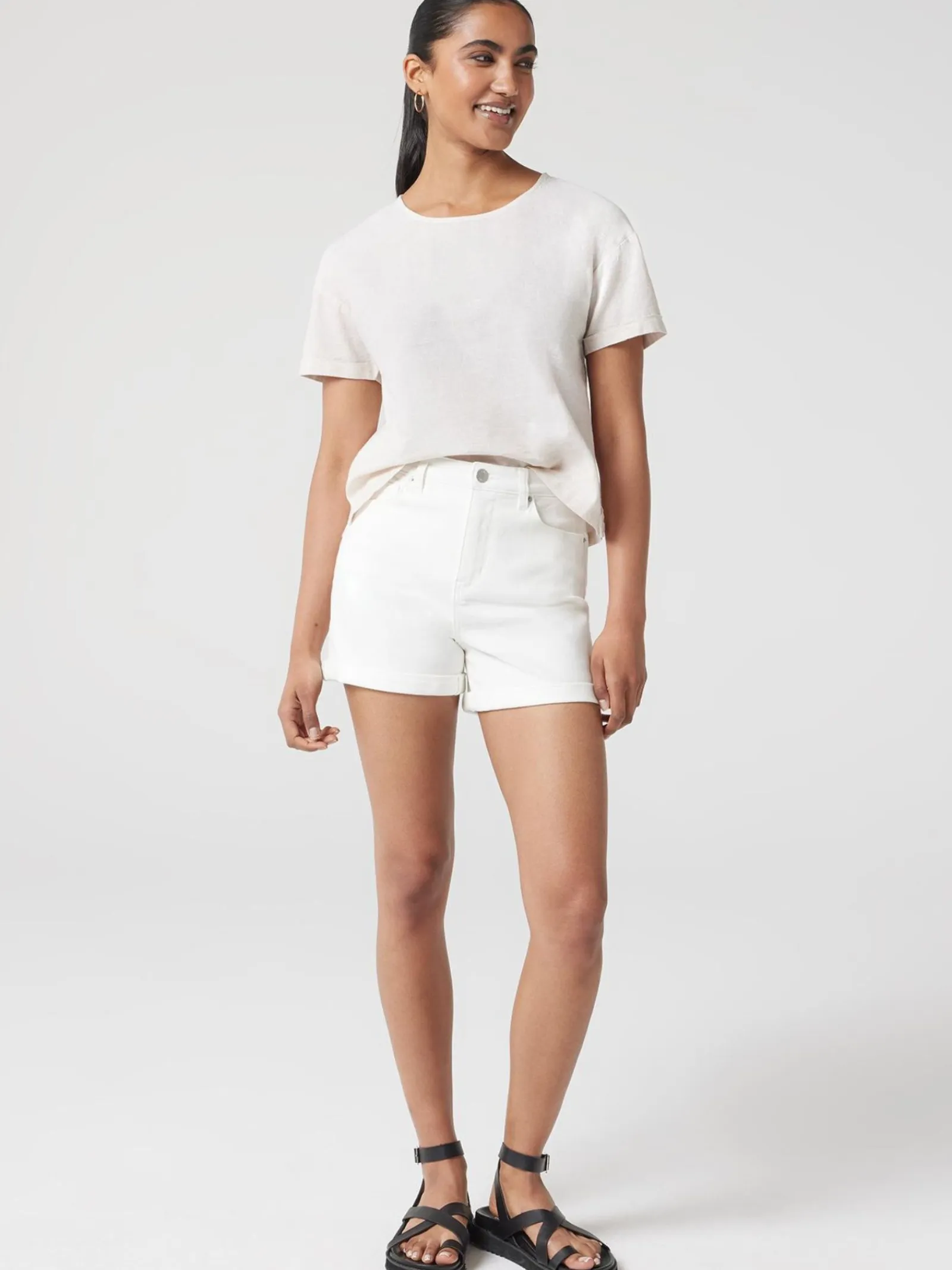 Jeanswest Nina Linen Tee White Clearance