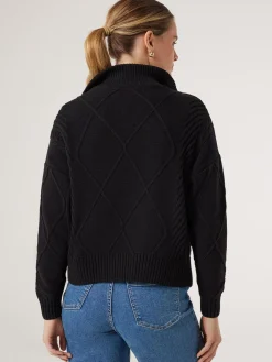 Jeanswest Opal Half Zip Knit Black Clearance