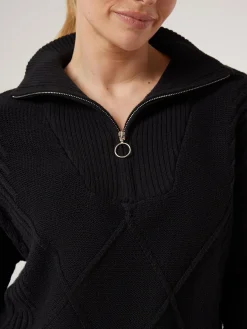 Jeanswest Opal Half Zip Knit Black Clearance